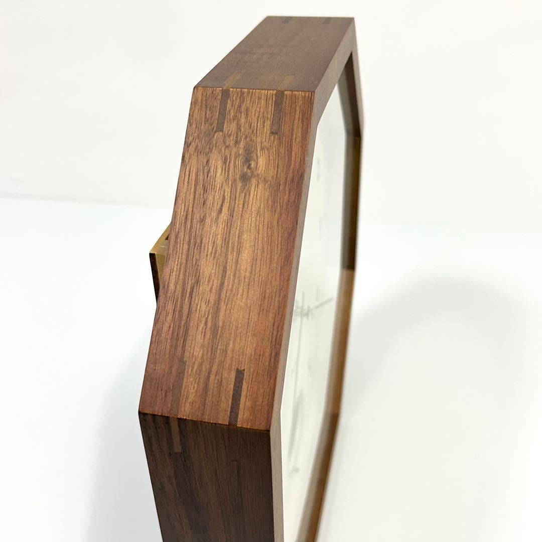 インターフォルム Gorlitz ゲルリッツ 八角 木製 壁掛け時計 ブラウン