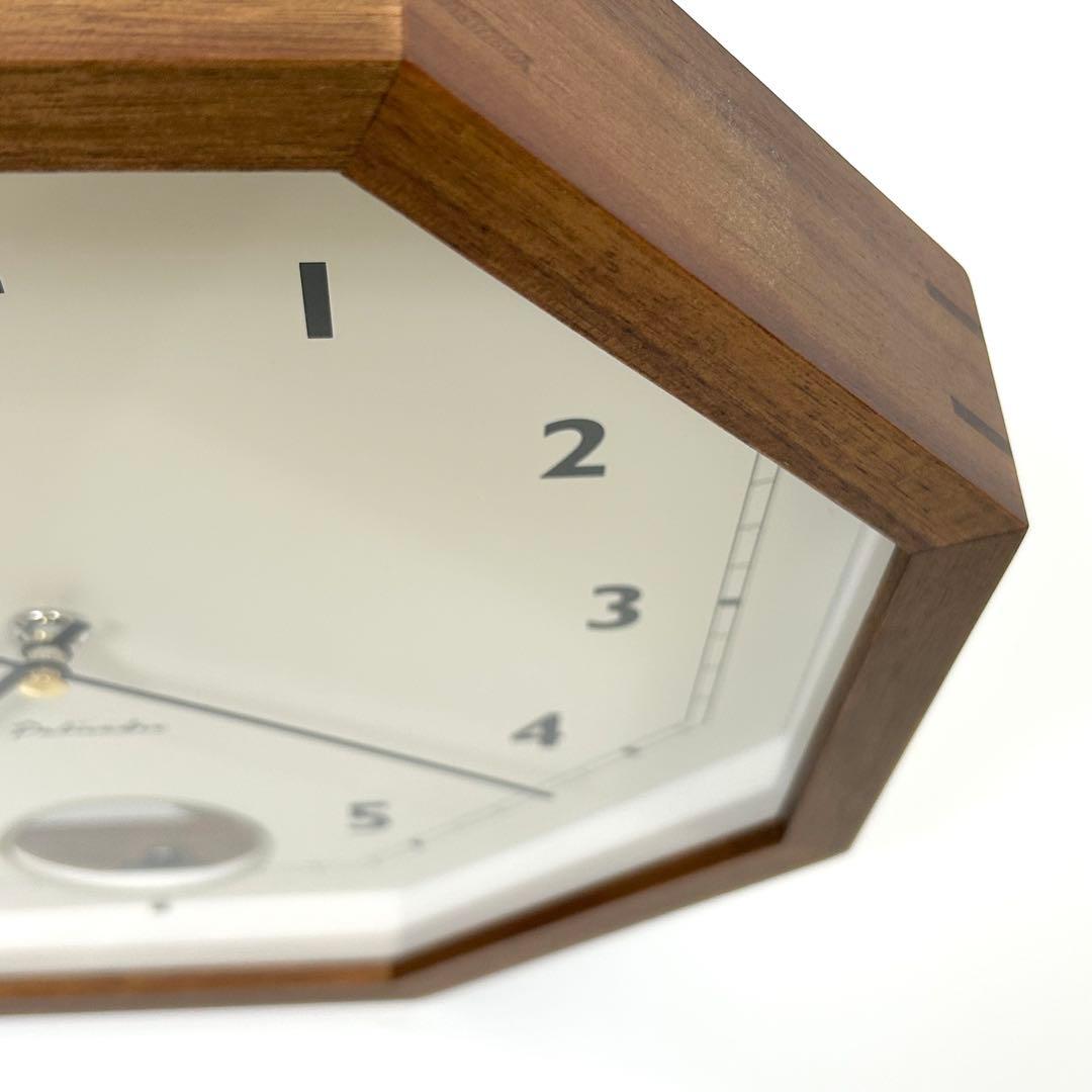 インターフォルム Gorlitz ゲルリッツ 八角 木製 壁掛け時計 ブラウン