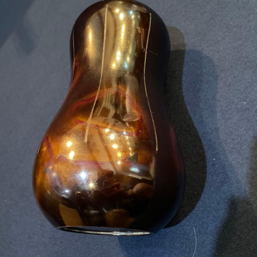 「高岡銅器」の『瓢型 紫銅 花瓶』【凰山】(造)共箱　花器　花入　花瓶