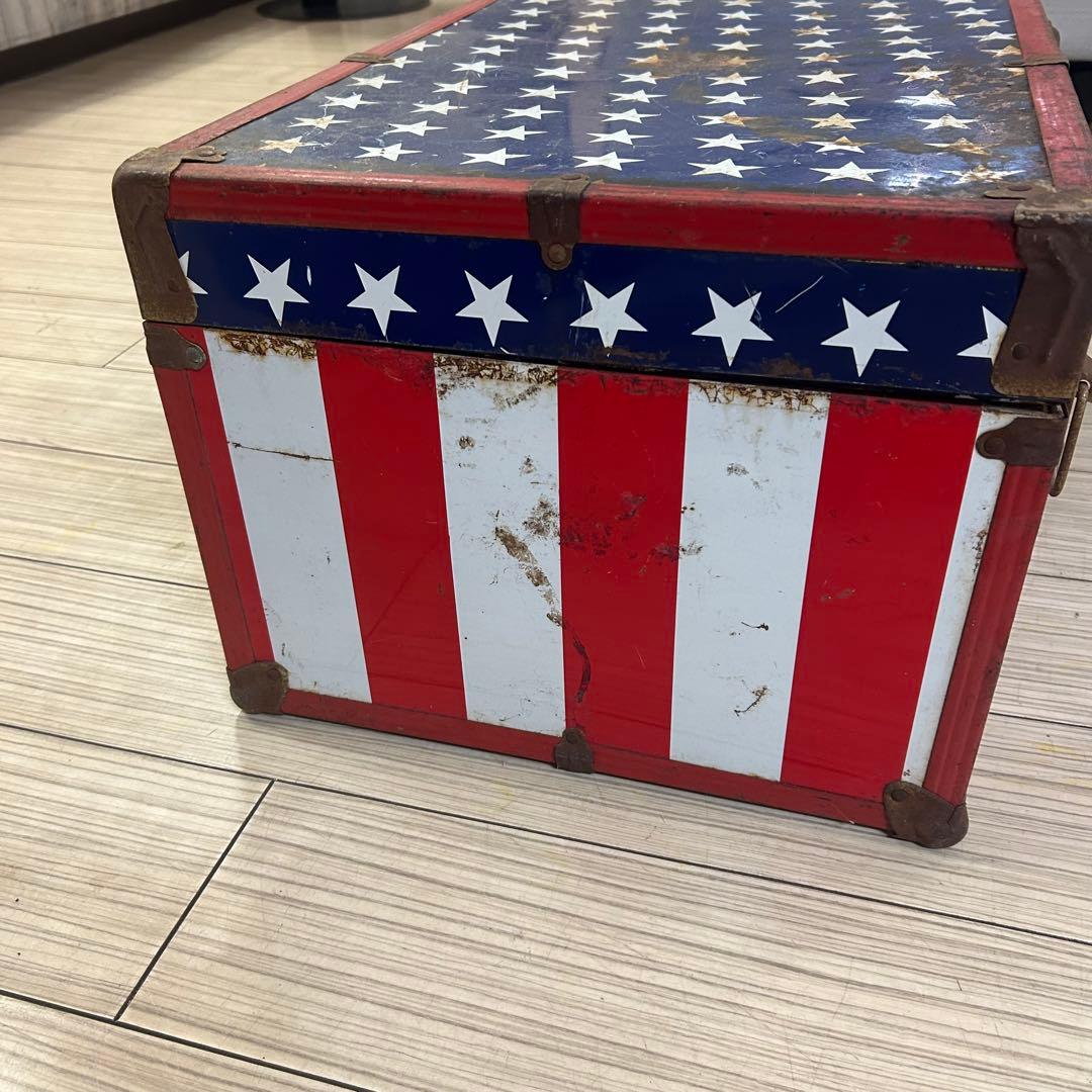 アメリカン　ヴィンテージ　家具　アメリカ国旗　星条旗　トランク　ボックス