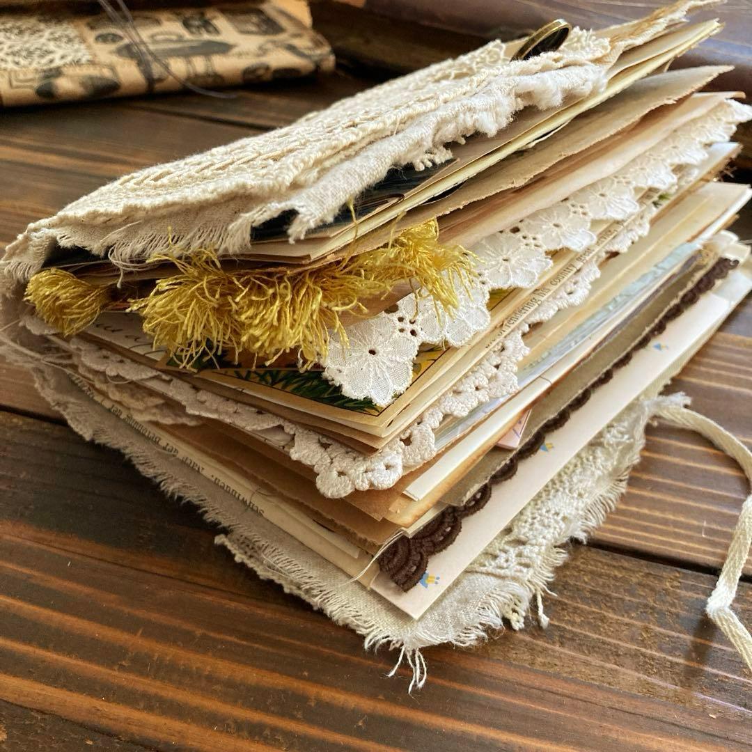 junk journal ジャンクジャーナル雑記帳　蛇腹ファイル　平袋付き