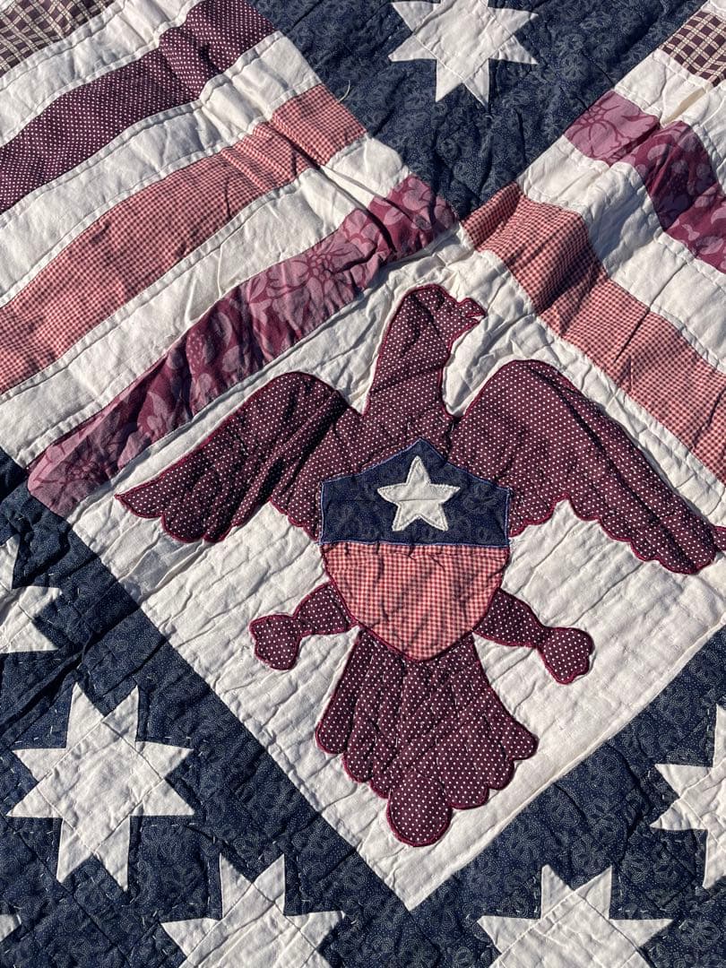ヴィンテージ 星条旗　キルト　アンティーク
