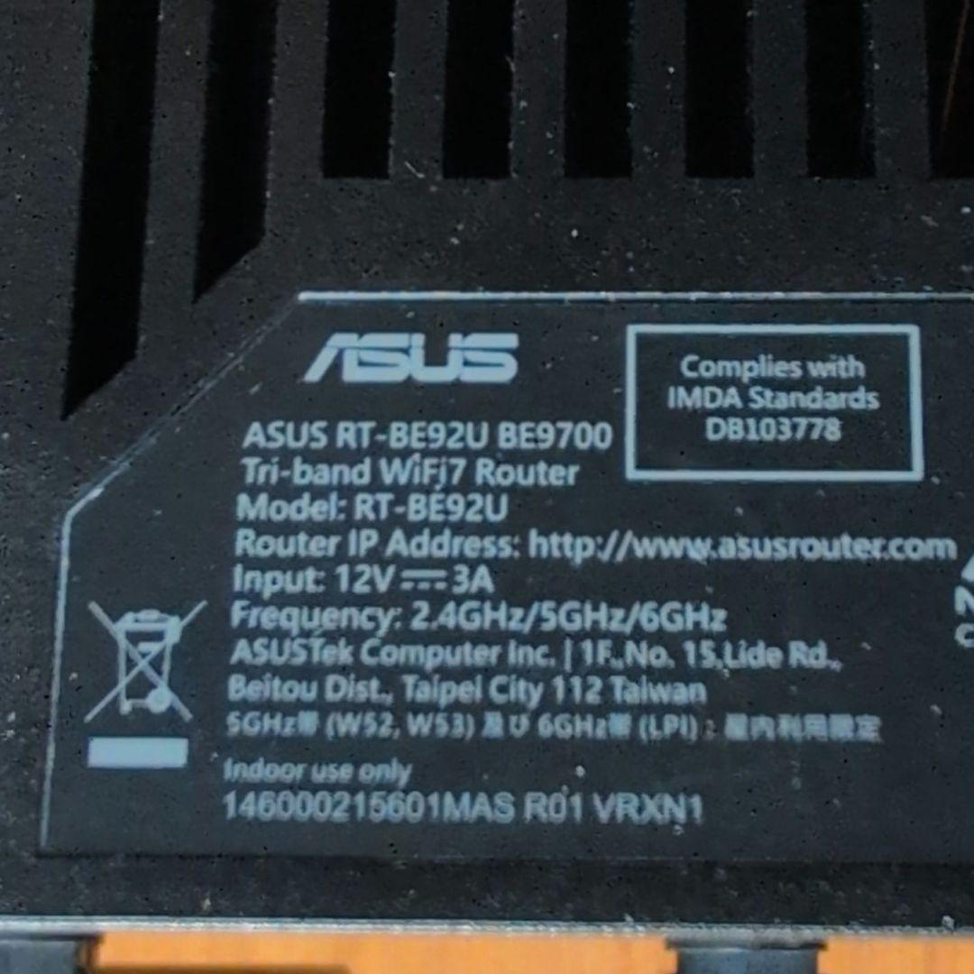 ASUS 無線LANルーター RT-BE92U wifi7