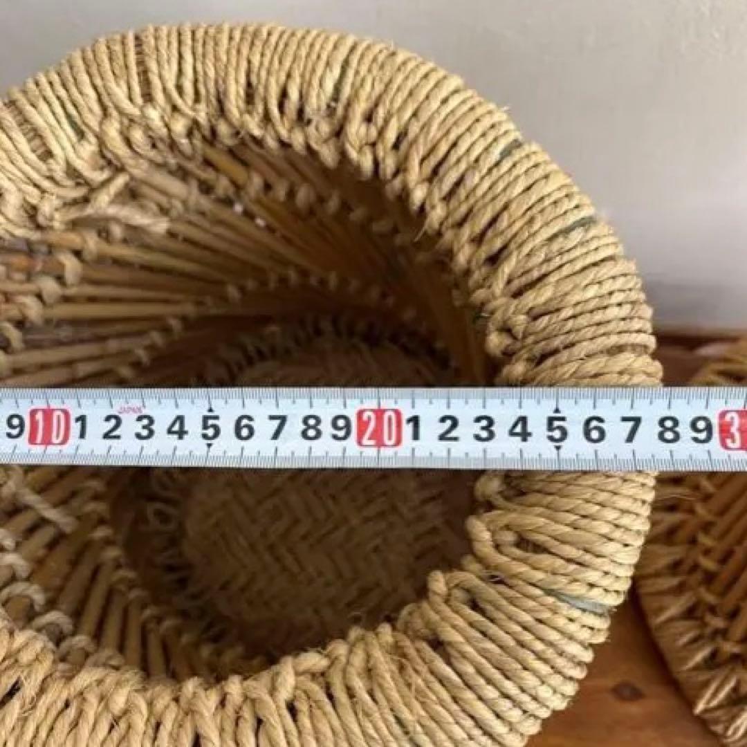 インド　スツール　椅子　2個セット　天然素材　グランピエ　カゴ　India 葛