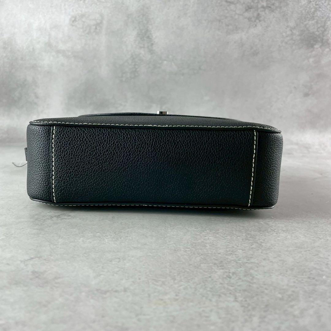 ✨極美品✨アニエスべー　ショルダーバッグ 2way ターンロック　レザー　黒