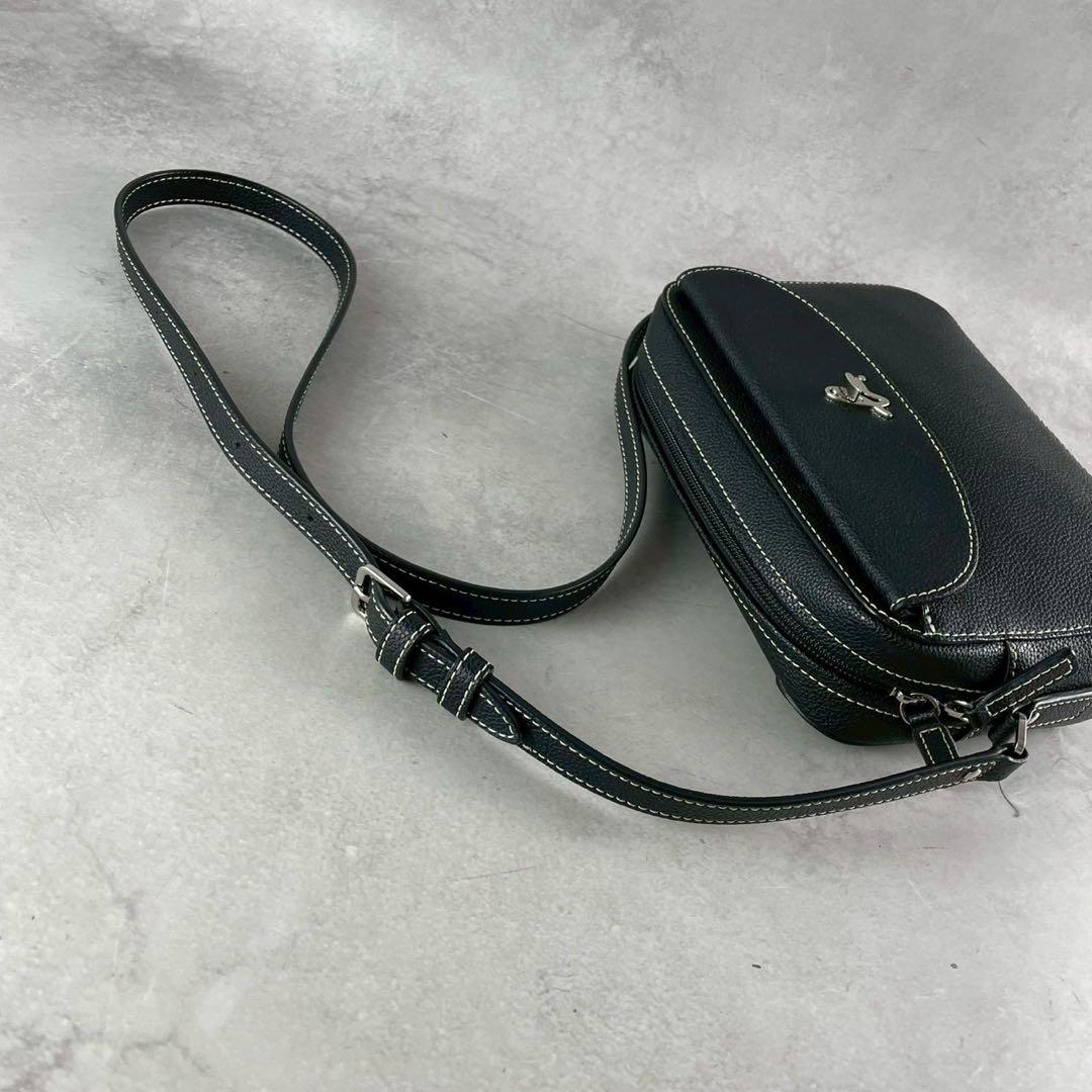 ✨極美品✨アニエスべー　ショルダーバッグ 2way ターンロック　レザー　黒