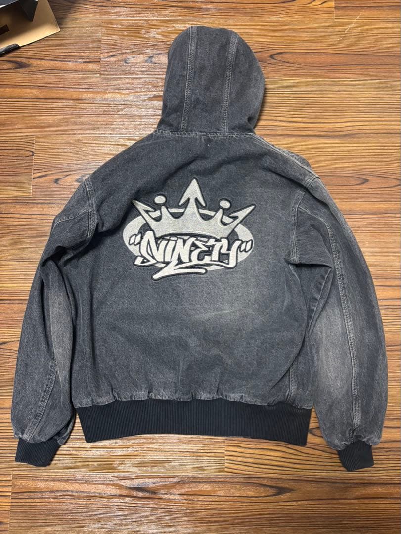 s*.様 King Logo デニムフーディー パーカー ヴィンテージ風 オーバ