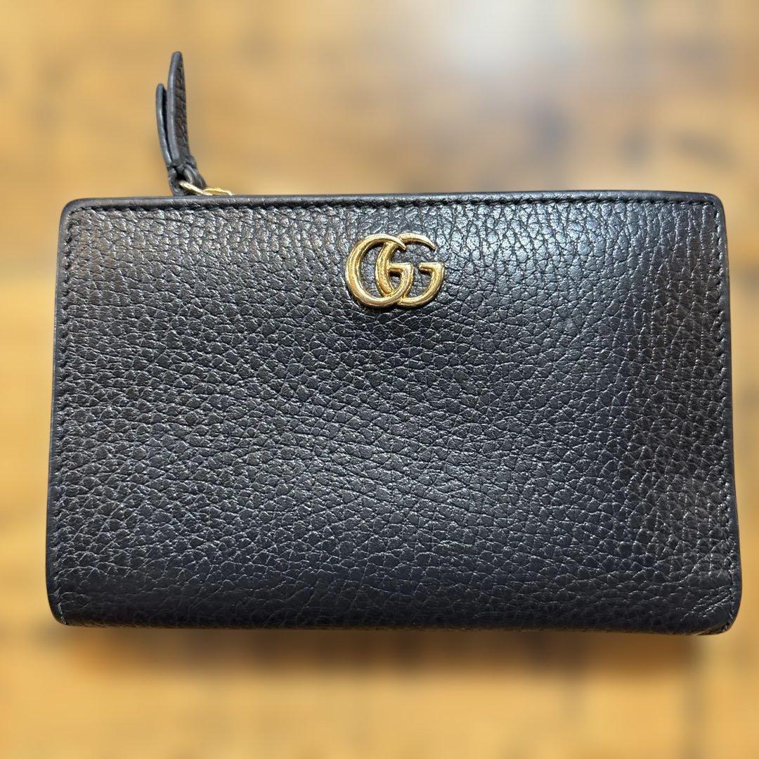 GUCCI マーモント 二つ折りレザー財布　最終価格！！