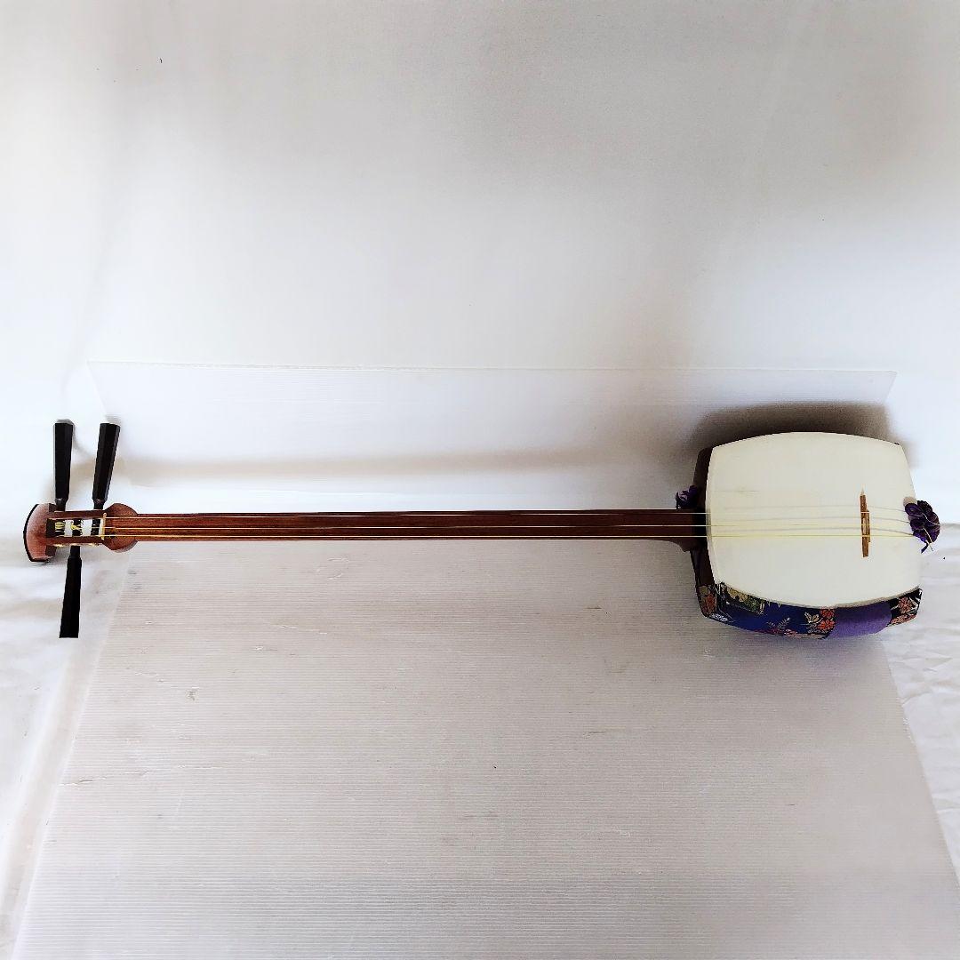 訳有り[破れ]三味線　花梨　民謡　長唄用　ハードケース付き