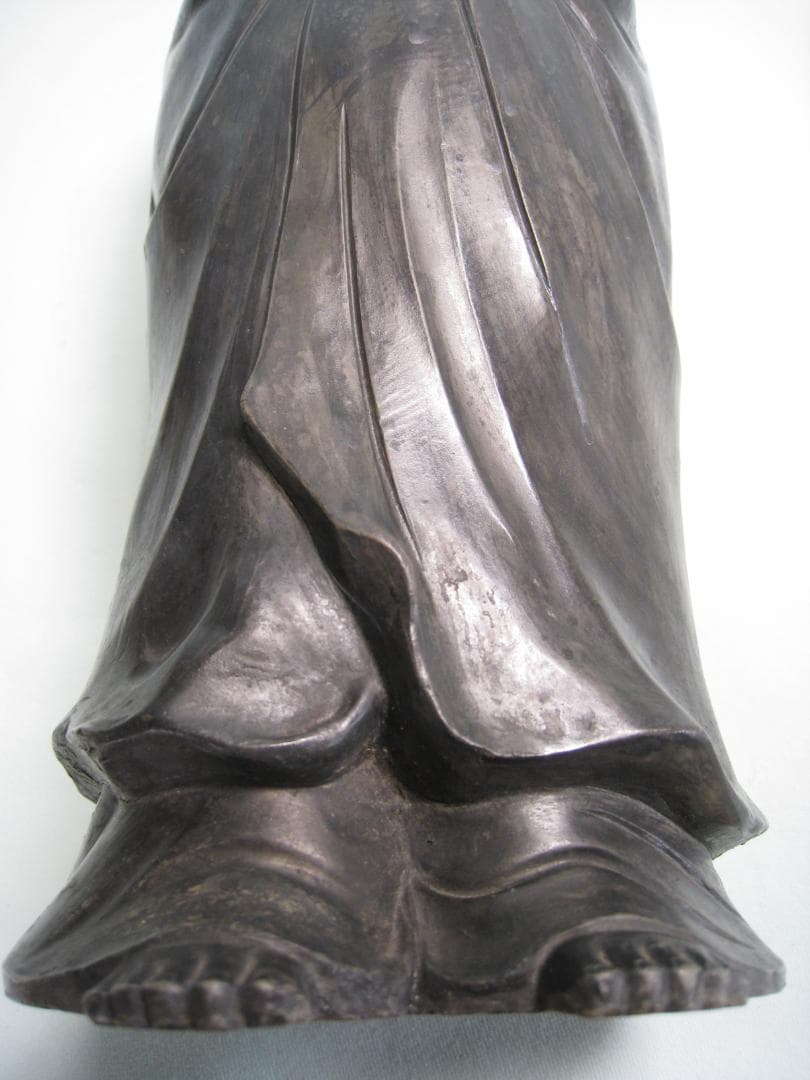 備前焼　　【青備前達磨立像】稀少な青備前