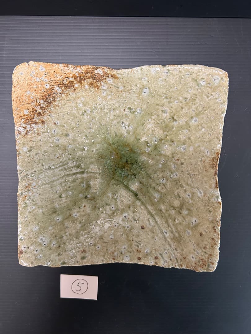 灰釉 平向付 ５枚組　(伊賀焼 高台皿)　蓮善隆 作