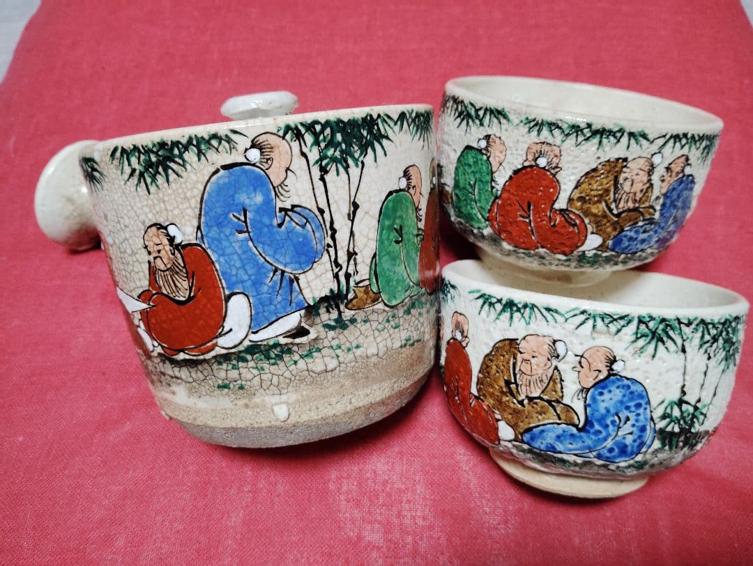 犬山焼　急須　湯呑み