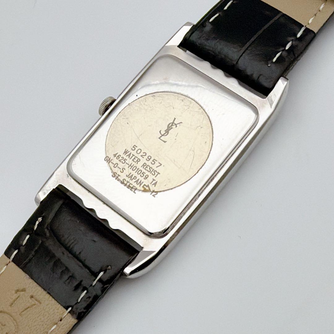 【希少】イヴサンローラン レクタンギュラー スクエア 青針 腕時計 ボーイズ