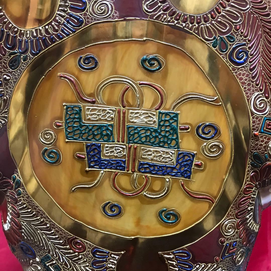 超驚愕‼️超大型‼️九谷焼達磨大師立像●摩訶不思議な御顔‼️正面厳顔、横面笑顔‼️