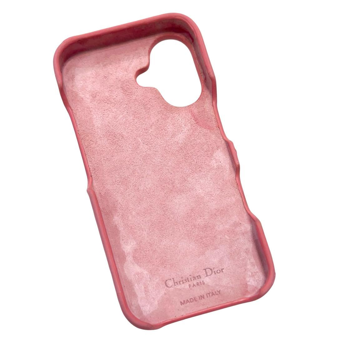 クリスチャンディオール iPhone16 スマホケース カナージュ ピンク ロゴ
