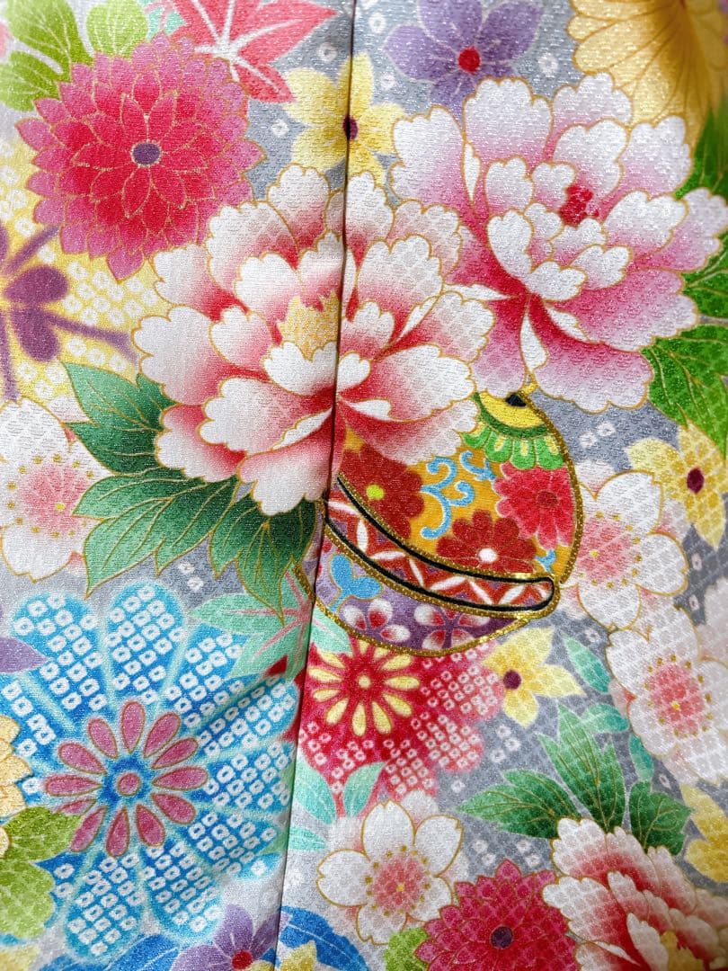 人気カラー♡七五三　7歳　女の子　紫系　ピンク系　パステル　パール付帯締め