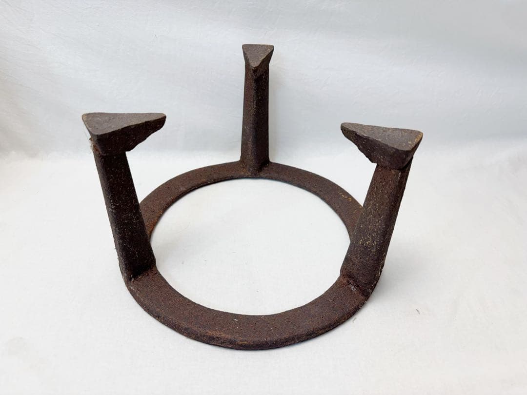 茶道具 銅製 炉壇 利休炉壇 柿合黒塗 炉縁 五徳 炉蓋 4点セット 元箱