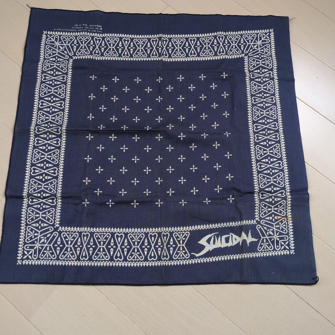 ビンテージバンダナ未使用　90年代物スーサイダルデンデンシーズ　クロス柄