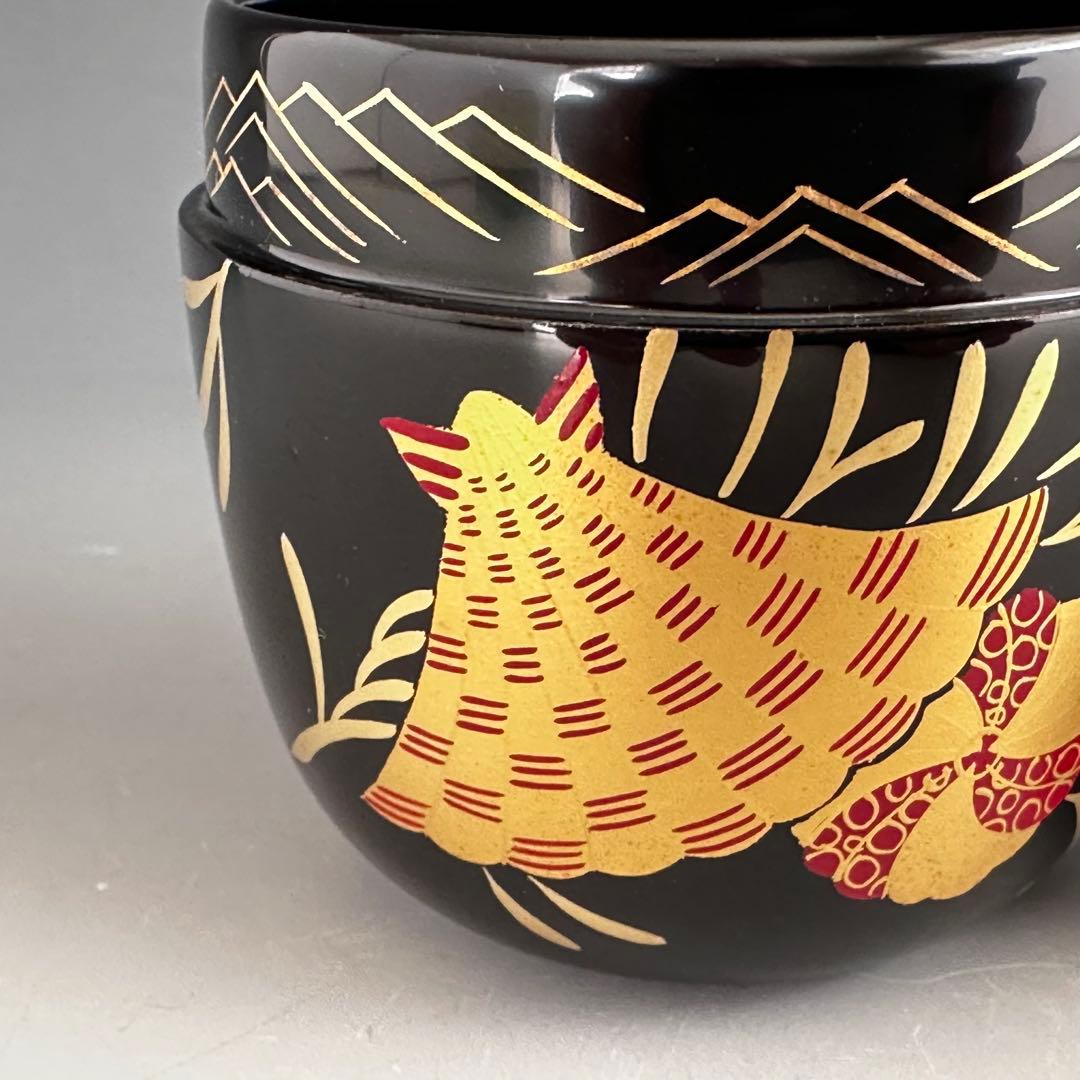 茶道具　而妙斎好写　海松貝蒔絵　大棗　西村宗幸　共箱　山中塗　薄茶器　抹茶　茶会