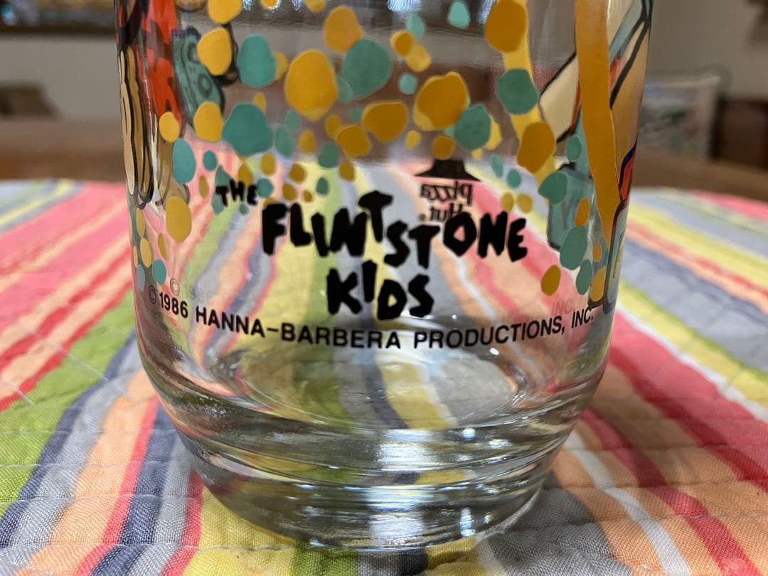 フリント・ストーン　キッズ　アニメキャラクター ガラスタンブラー　4個セット