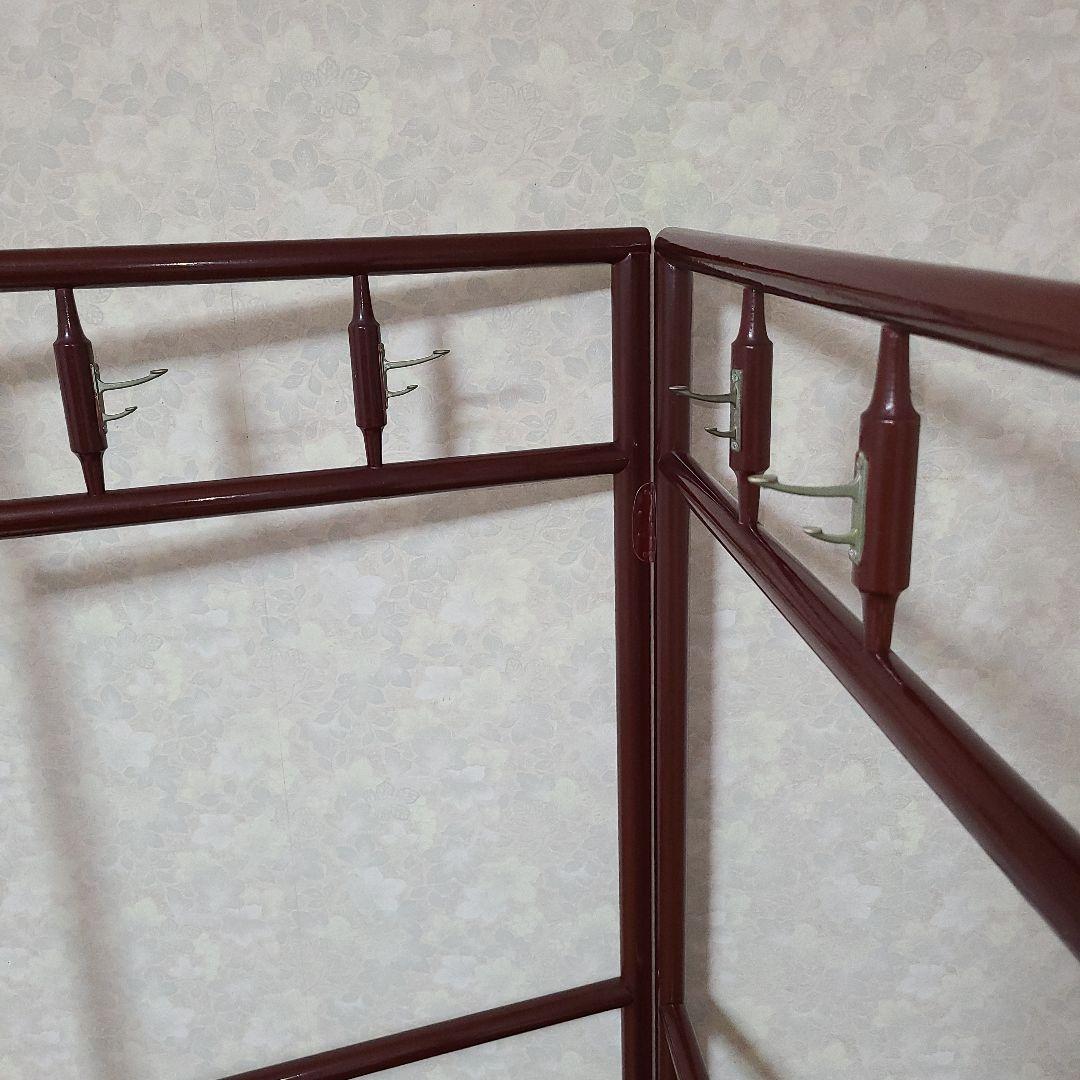 衣桁 着物掛け 衣紋掛け 折り畳み 鶴 インテリア レトロ　アンティーク中古品