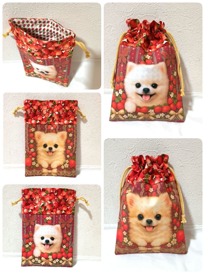 Yourelia様】ハンドメイドオーダー★犬猫女の子★ハンカチ&ポーチ&巾着8点