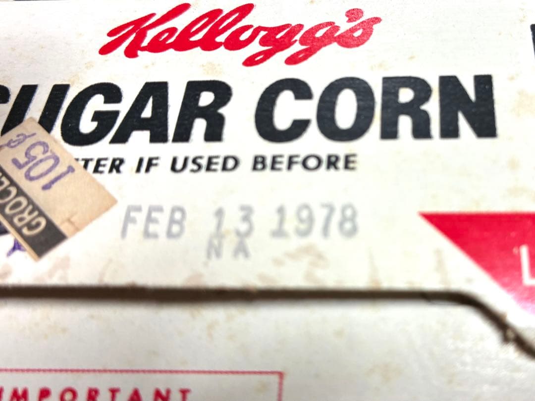 【入手困難】　70s ケロッグ　シュガーコーン　空箱　パッケージ　ビンテージ