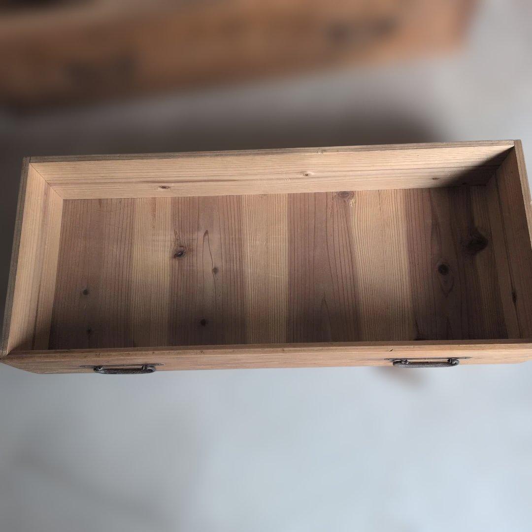 アンティーク　ブロカントオープンシェルフ 2段引き出し付き