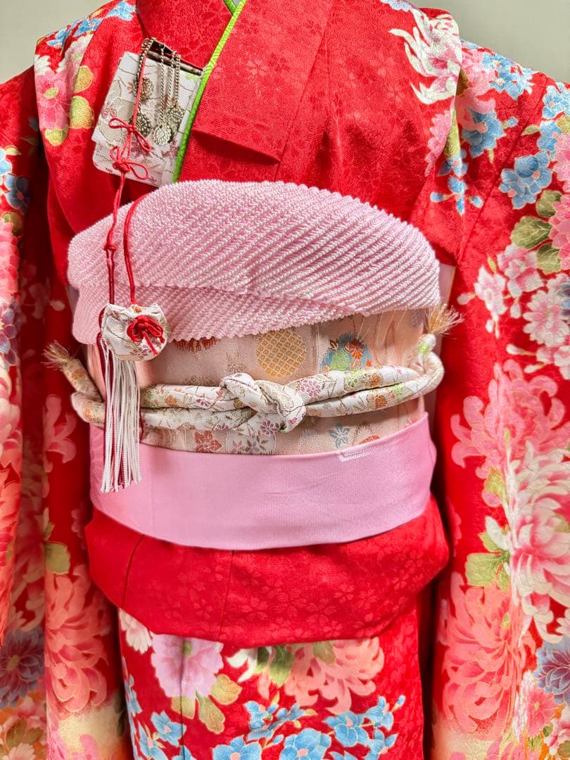 7歳七五三　セット　赤系着物　② 草履なし