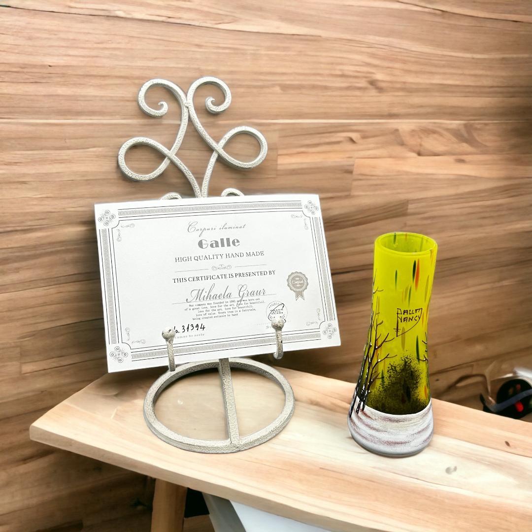 【証明書】ドームナンシー　花瓶　高さ 28cm 被せガラス　アンテルカレール