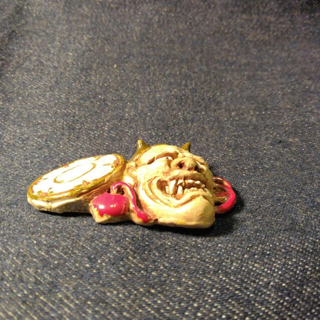 好川　恒方　水月焼　帯留め　鬼　骨董　着物　般若　魔除け