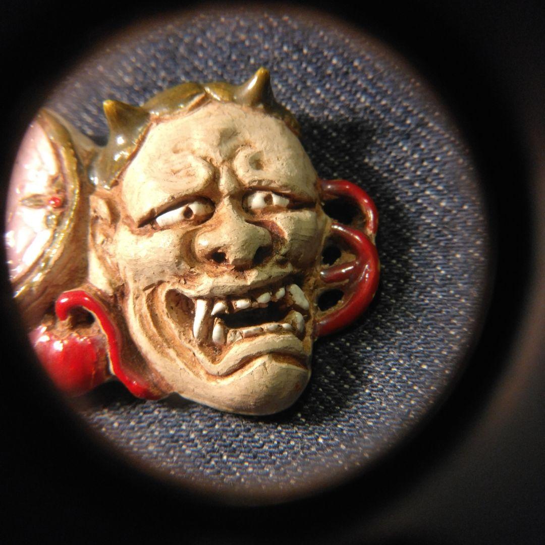 好川　恒方　水月焼　帯留め　鬼　骨董　着物　般若　魔除け