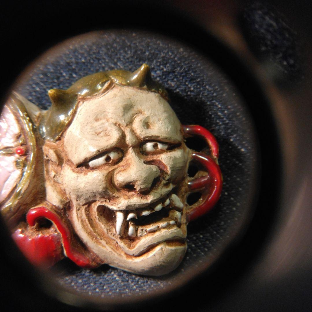 好川　恒方　水月焼　帯留め　鬼　骨董　着物　般若　魔除け