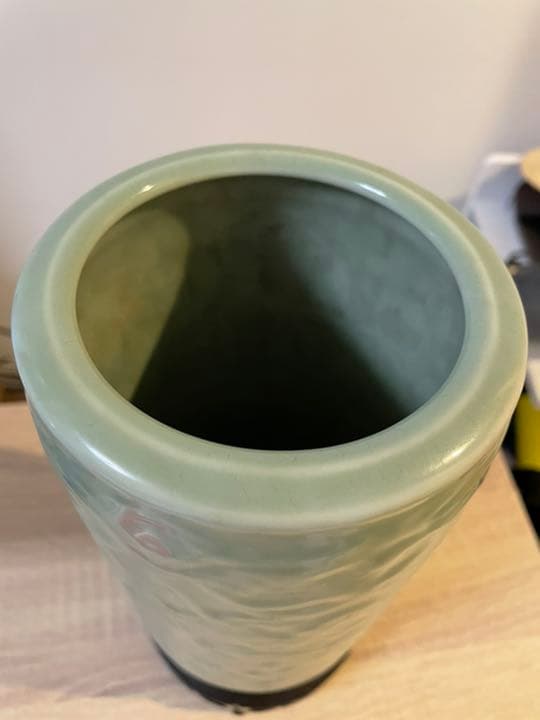 中国古玩　清代　仿龍泉窯青磁花瓶