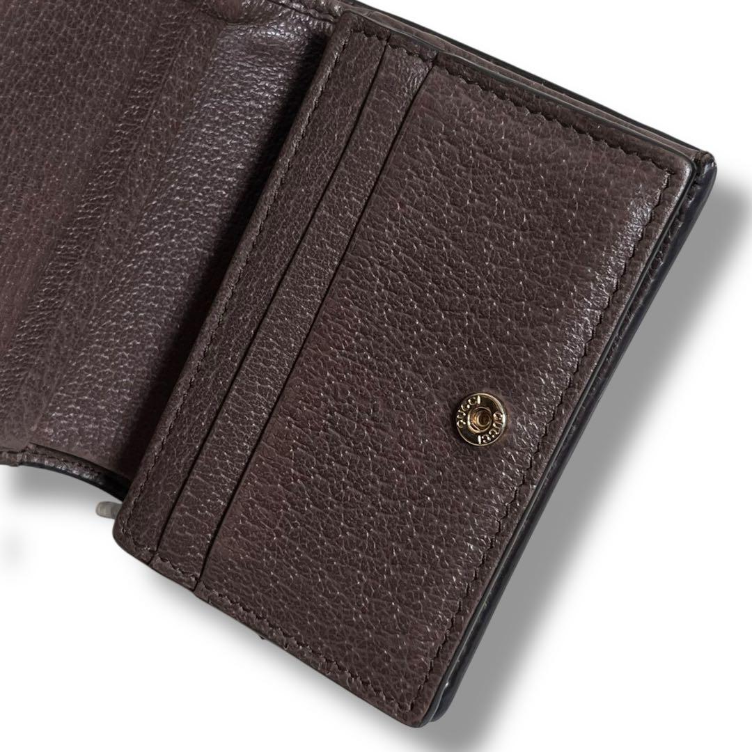 GUCCI ニつ折り財布 オフィディア GGマーモント シェリーライン　美品