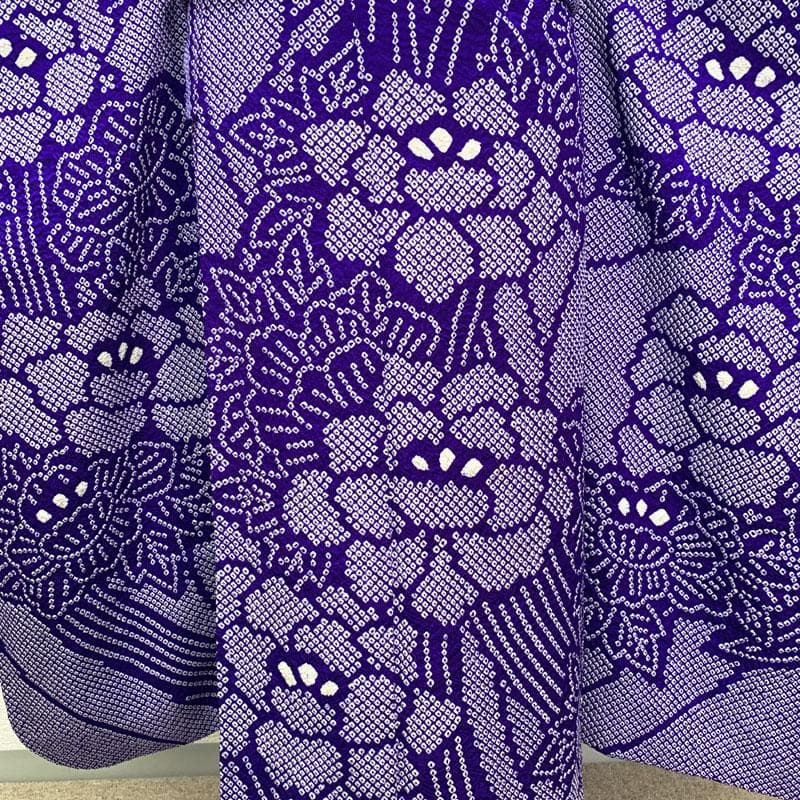 408z34☆振袖 総絞り 牡丹 紫 成人式 結婚式☆状態良好