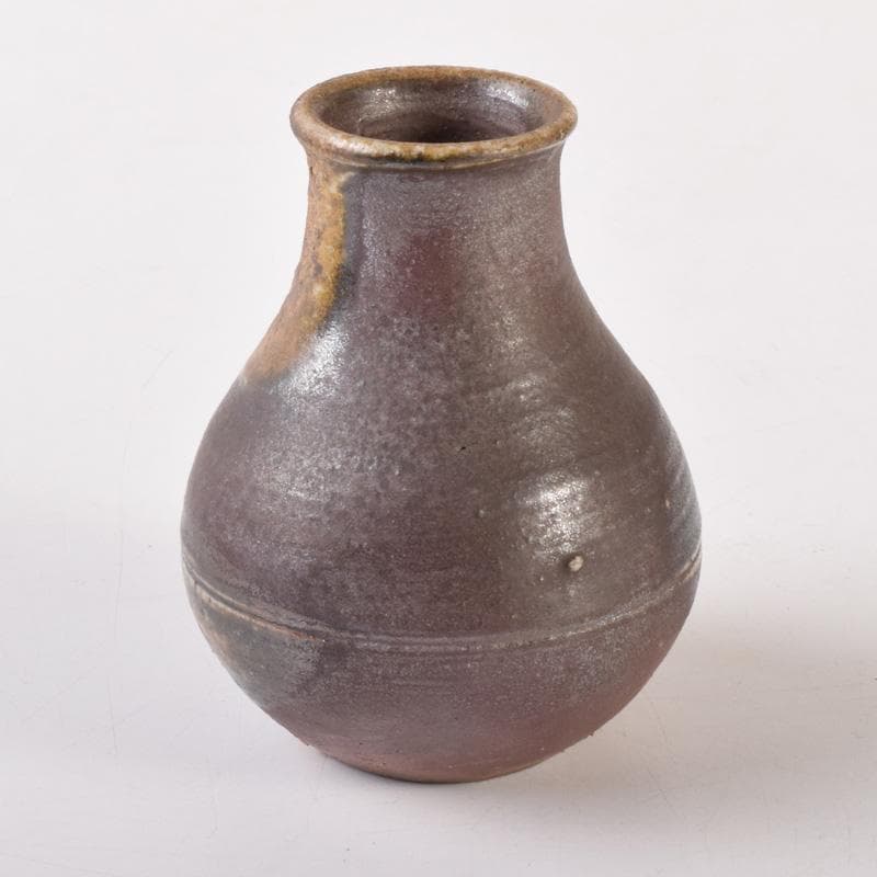 茶道具　備前焼　山本雄一造　茶入　仕覆付　共箱　V　7102