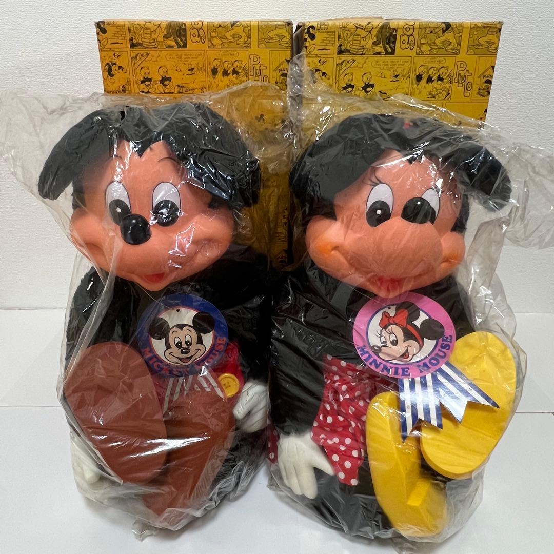 ミッキーマウス　ミニーマウス　ヤングエポック　ぬいぐるみ人形　レトロ　レア希少