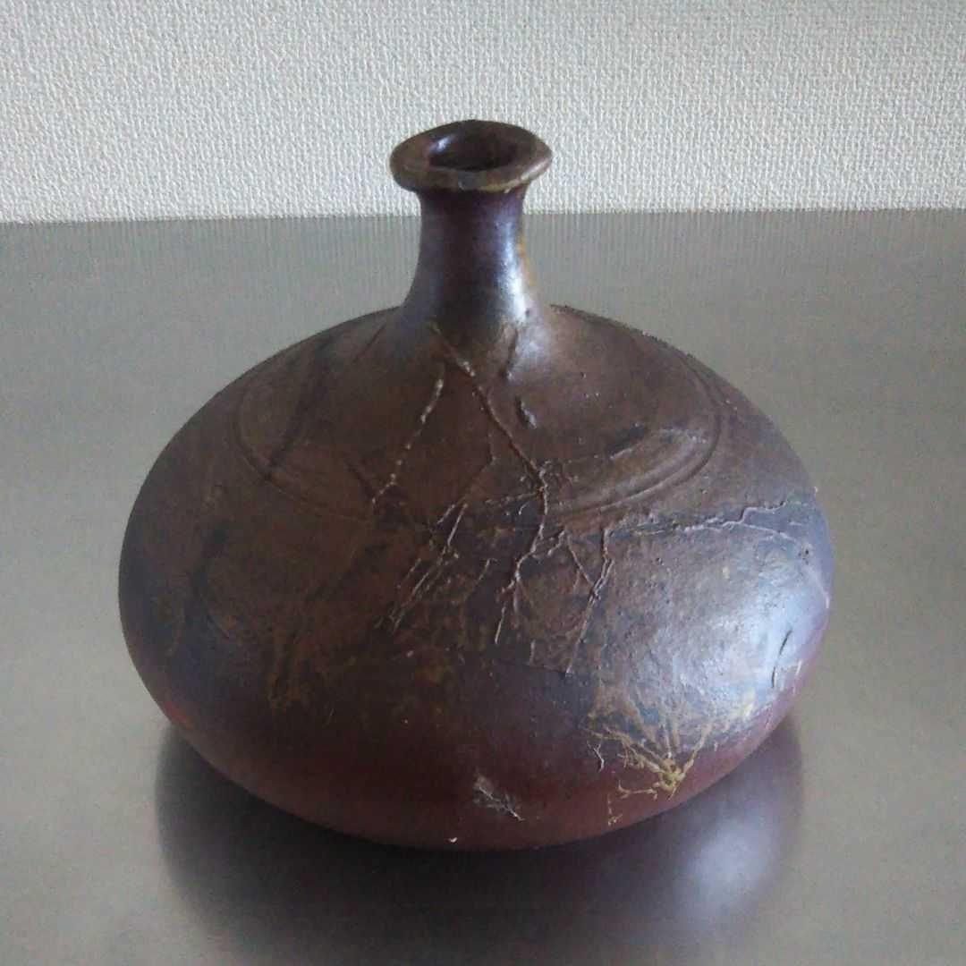 備前焼　花器　丸型　一輪挿し　作家作品
