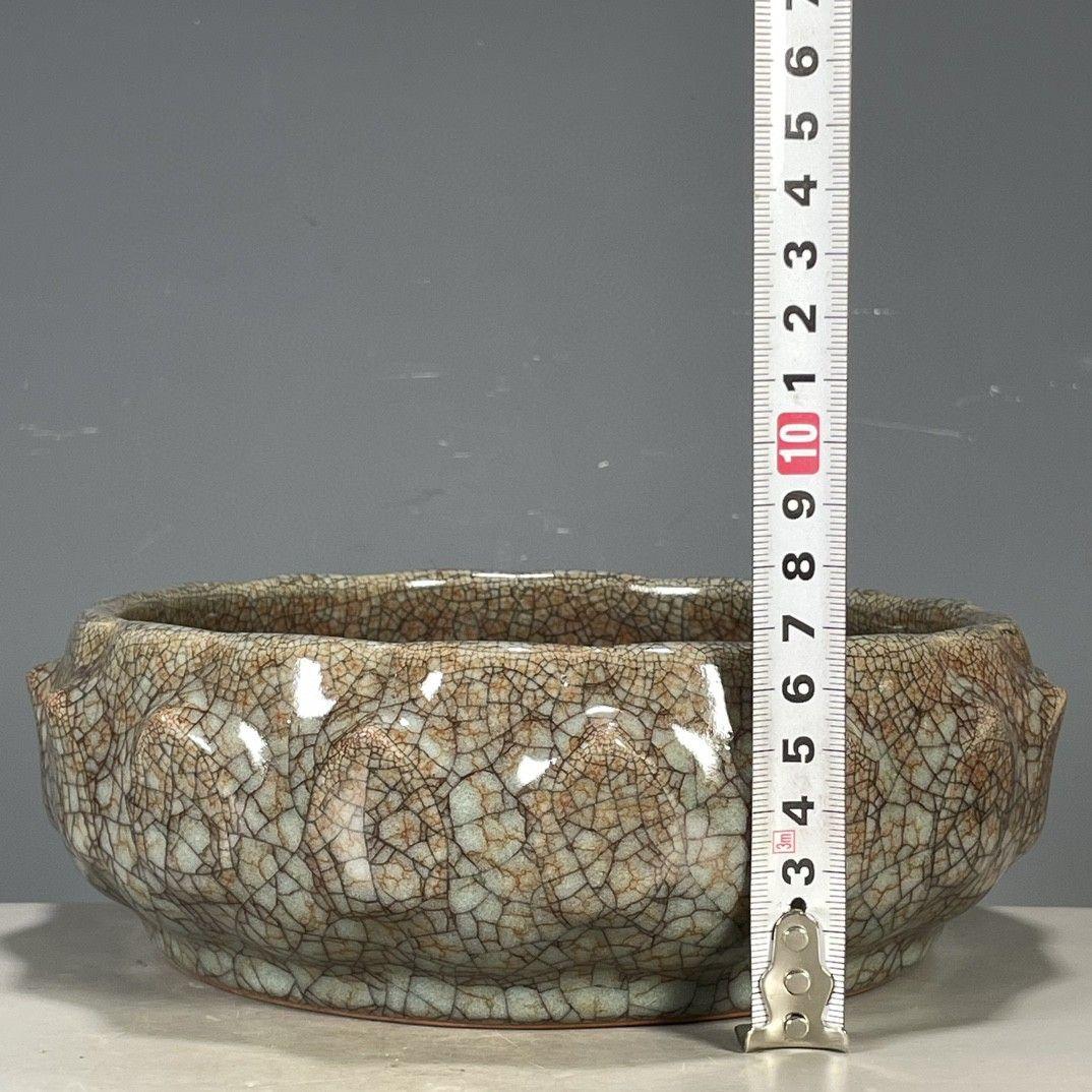 宋官窯氷割れ片支釘洗  筆洗   書道具 文房具 現代工芸品 美術品 置物