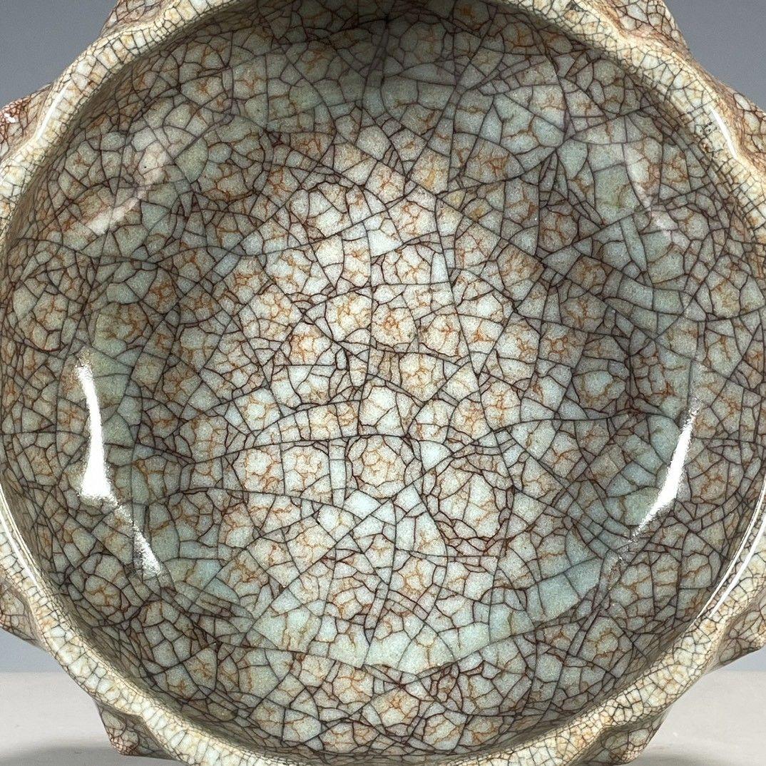 宋官窯氷割れ片支釘洗  筆洗   書道具 文房具 現代工芸品 美術品 置物