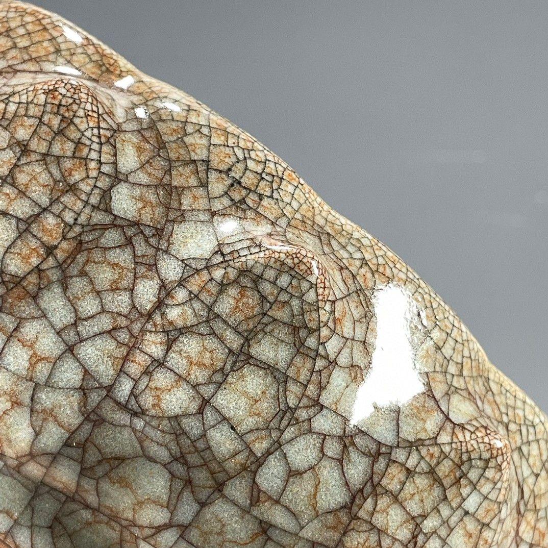 宋官窯氷割れ片支釘洗  筆洗   書道具 文房具 現代工芸品 美術品 置物