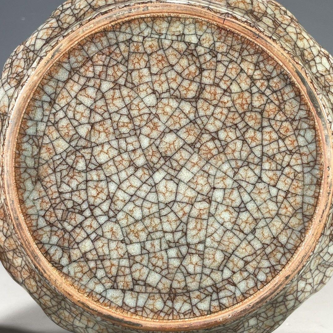 宋官窯氷割れ片支釘洗  筆洗   書道具 文房具 現代工芸品 美術品 置物