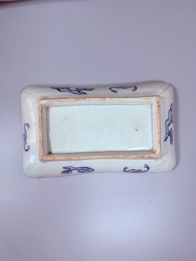 幕末～明治期　古伊万里　染錦手　松竹梅文様　長皿　特注高級桐箱付き　古器を楽しむ