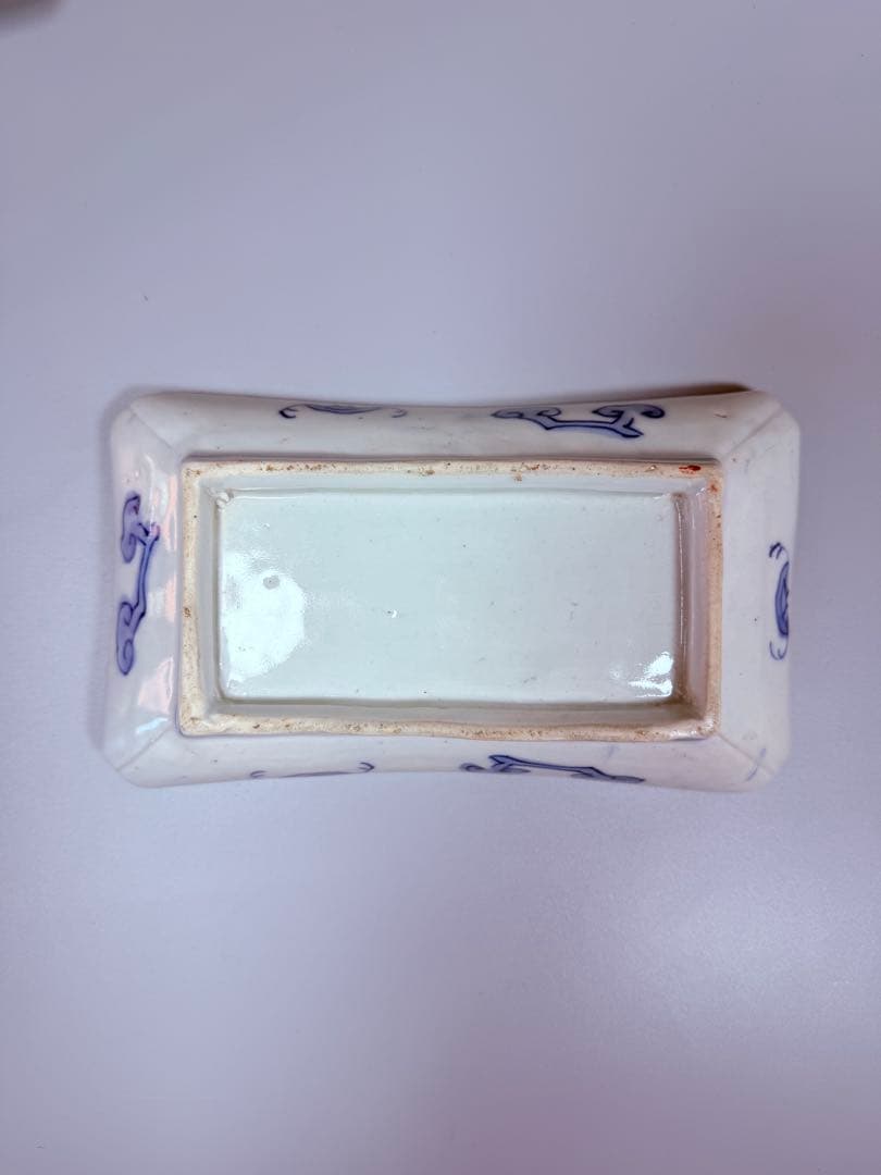 幕末～明治期　古伊万里　染錦手　松竹梅文様　長皿　特注高級桐箱付き　古器を楽しむ