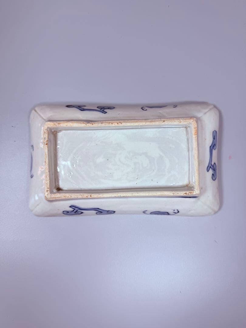 幕末～明治期　古伊万里　染錦手　松竹梅文様　長皿　特注高級桐箱付き　古器を楽しむ