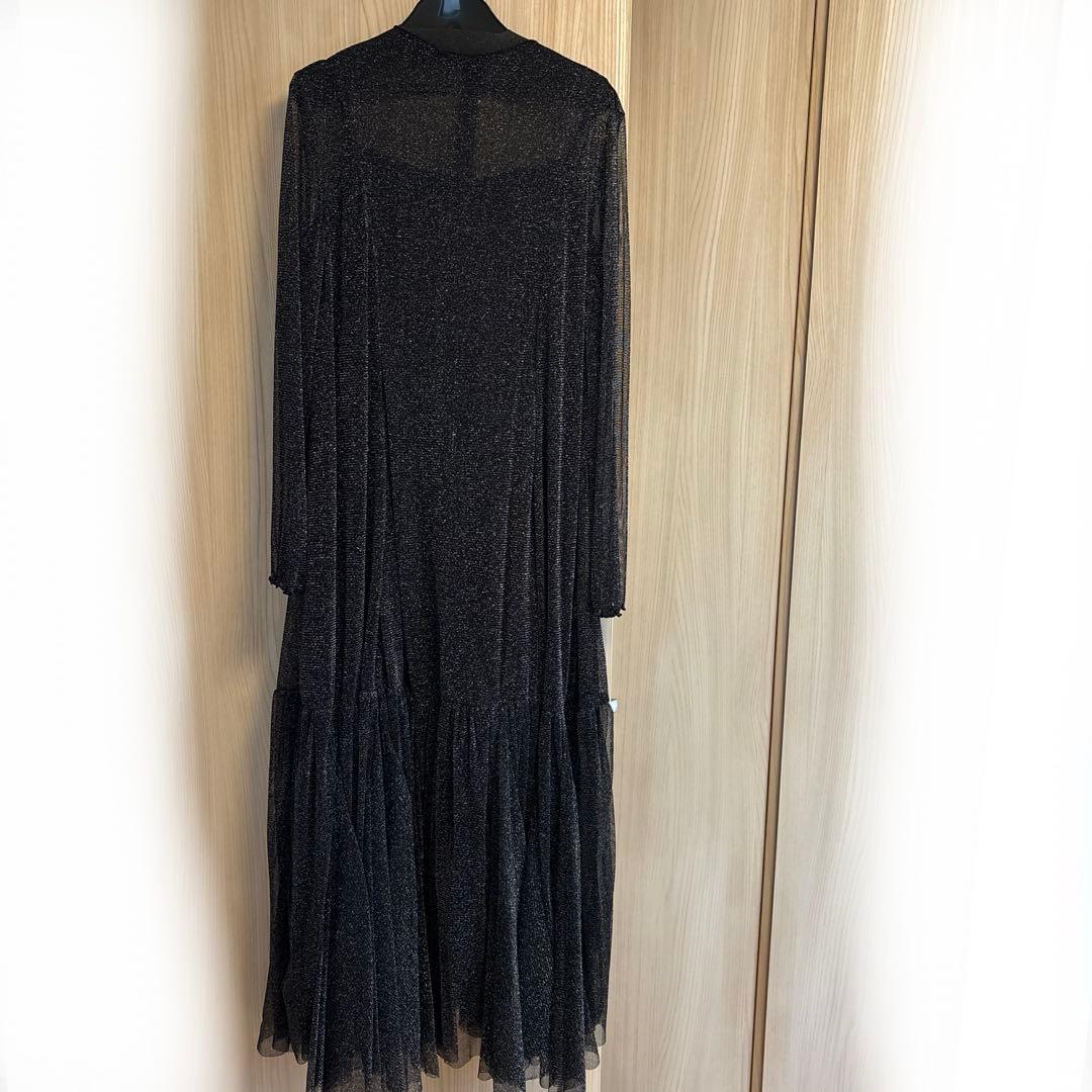 RUIRUE BOUTIQUE ラメチュールメロウ ワンピース　ブラック　L