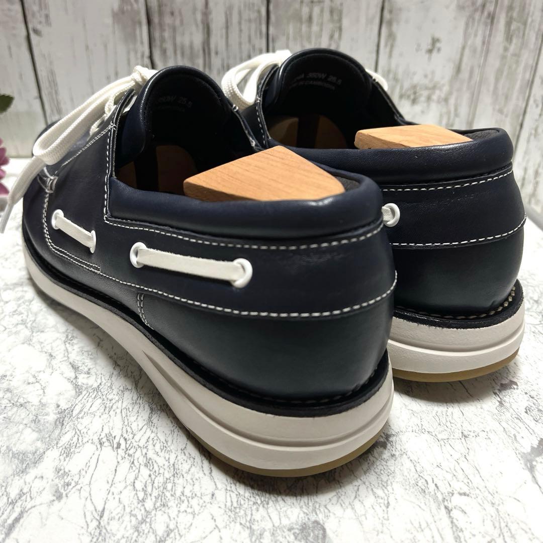 美品✨リーガルウオーカー 新作 モカシューズ デッキシューズ(25.5)ネイビー