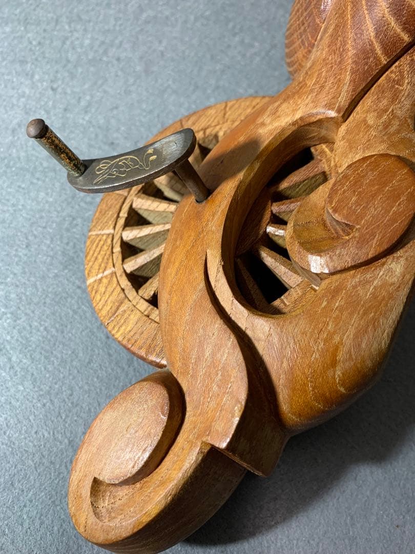 超貴重品 手作り アンチークコレクション 木製墨壺　280mm