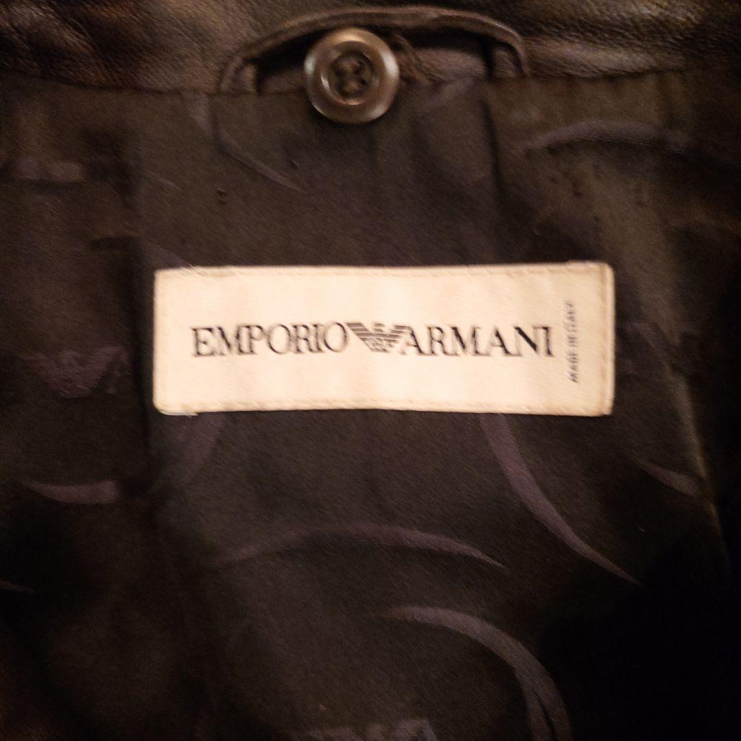 EMPORIO•ARMANI.ファー付き革ジャン.